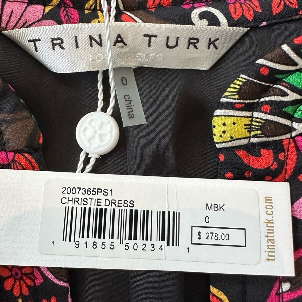 Trina Turk Christie Mod Print Long Sleeve Shift Dress - Picture 10 of 11